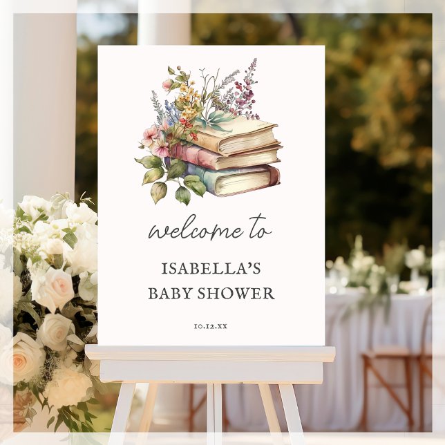 Wildflower Book Themed Baby Shower Welcome Sign (Creator Uploaded)