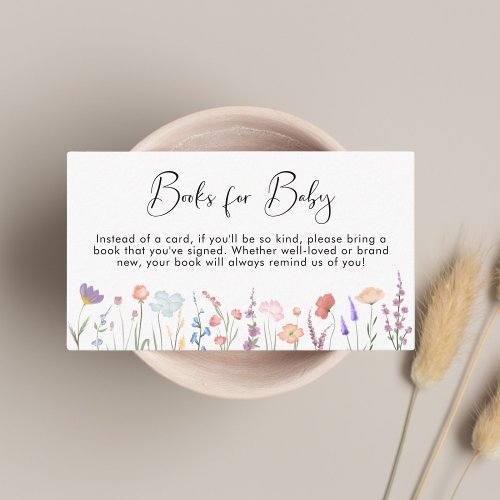 Wildflower Books For Baby Baby Shower Enclosure Card