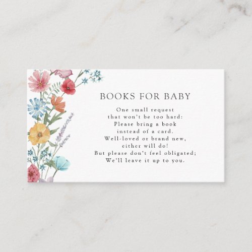 Wildflower Books for Baby Card