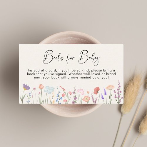 Wildflower Books For Baby Cream Baby Shower Enclosure Card