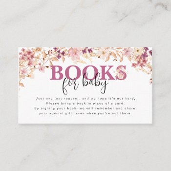 Wildflower Books For Baby Enclosure Card by Pixabelle at Zazzle
