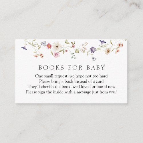 Wildflower Books for Baby Enclosure Card