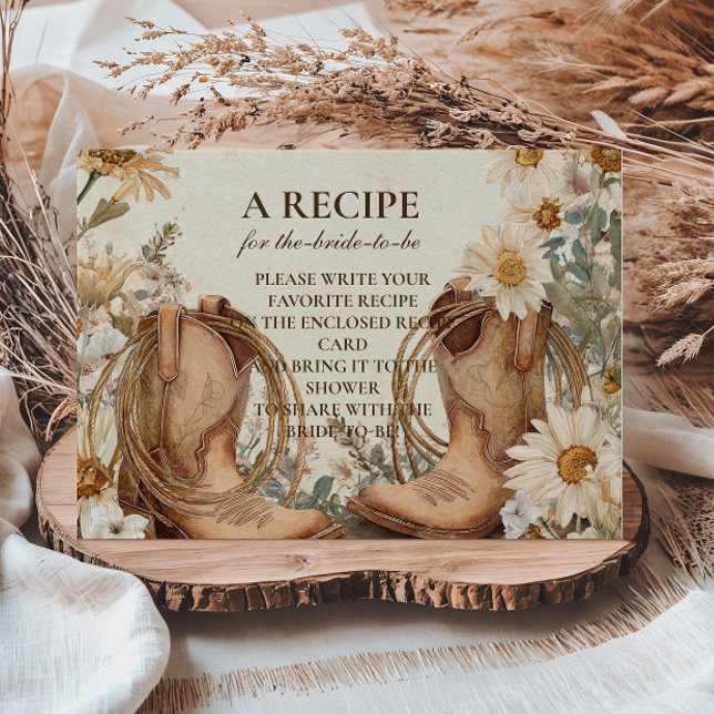 Wildflower Boots Country Bridal Shower Enclosure Card (Creator Uploaded)