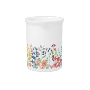 Wildflower border beverage pitcher