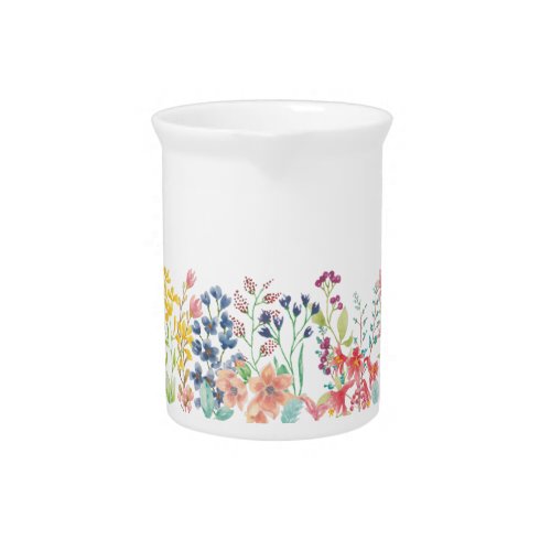 Wildflower border beverage pitcher