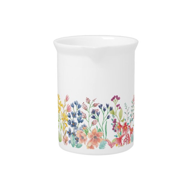 Wildflower border beverage pitcher (Front)