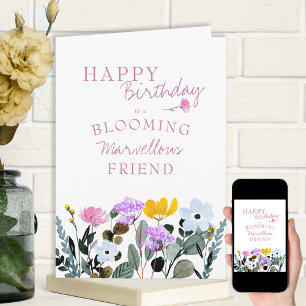 Wildflower Border Blooming Marvellous Birthday Card