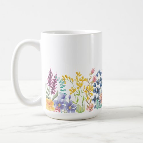 Wildflower border coffee mug