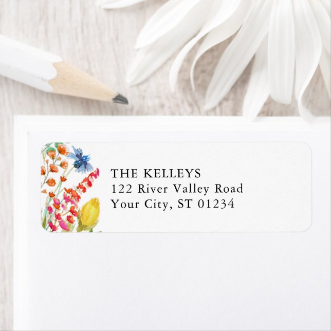 Wildflower Border Return Address Label (Insitu)
