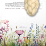 Wildflower Border Series I Challah Dough Cover & Cloth Napkin<br><div class="desc">Her challah is a work of art. Sign her name with a flourish on this stunning watercolor design. The wildflower floral border looks beautiful when draped over a large bowl of rising Challah dough. So convenient — The full text of the Bracha & the Yehi Ratzon for taking Challah drapes...</div>
