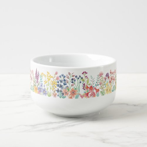 Wildflower border soup mug