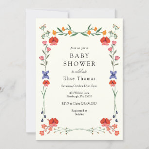 Wildflower Botanic Garden Baby Shower Invitation