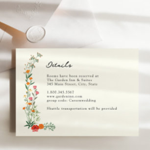 Wildflower Botanic Garden Wedding Details Card