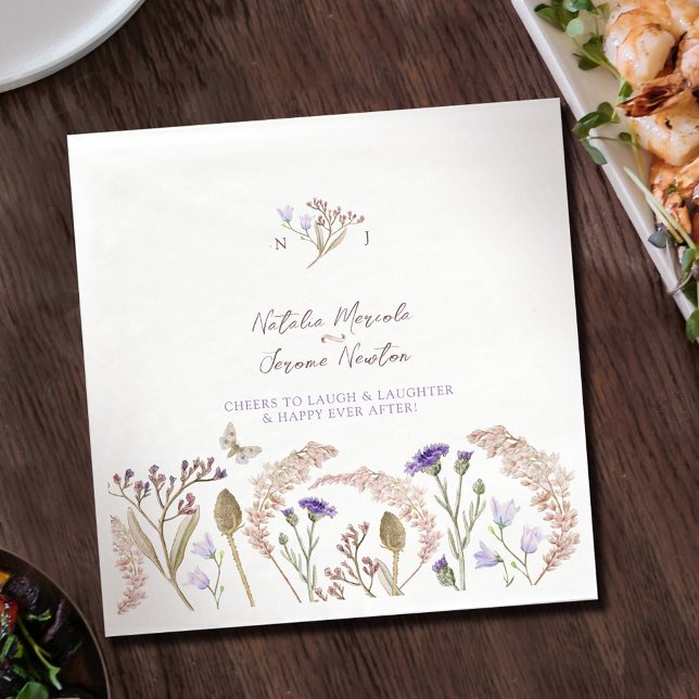 Wildflower botanic watercolor fall wedding napkins (Creator Uploaded)
