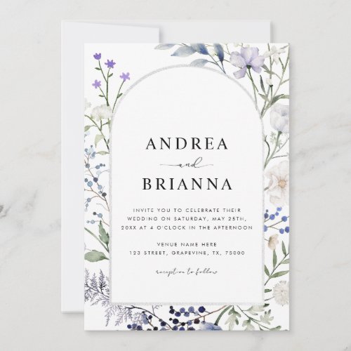 Wildflower Botanical Arch Frame All in One Wedding Invitation