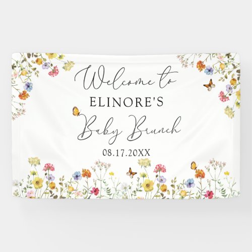 Wildflower Botanical Baby Shower Welcome Banner