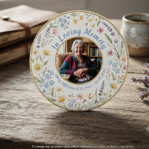 Wildflower Botanical Bereavement Sympathy Button