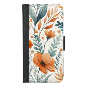 Wildflower Botanical Boho Floral Watercolor iPhone 8/7 Wallet Case