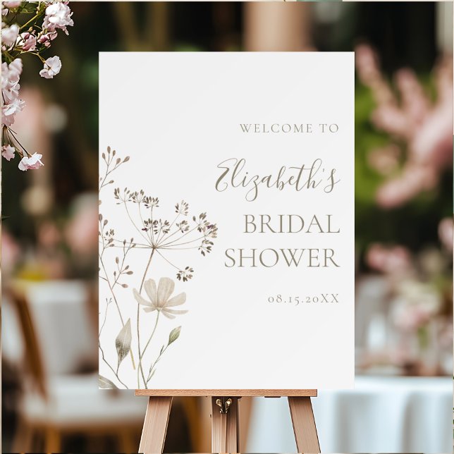 Wildflower Botanical Bridal Shower Welcome Sign (Creator Uploaded)