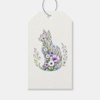 Wildflower Botanical Cat Silhouette Gift Tags