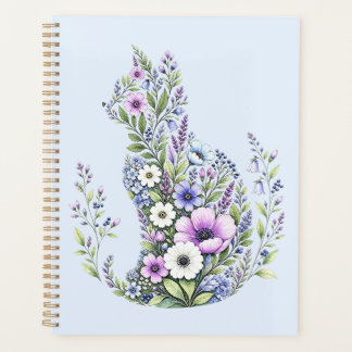 Wildflower Botanical Cat Silhouette Planner