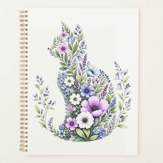 Wildflower Botanical Cat Silhouette Planner