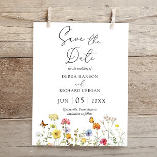 Wildflower Botanical Colorful Floral Save The Date