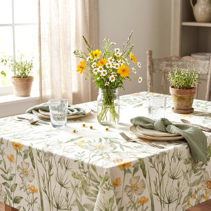 Wildflower Botanical Cottagecore Floral Garden Tablecloth