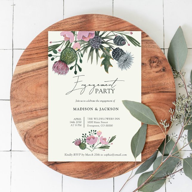Wildflower Botanical Engagement Party Invitation (Creator Uploaded)
