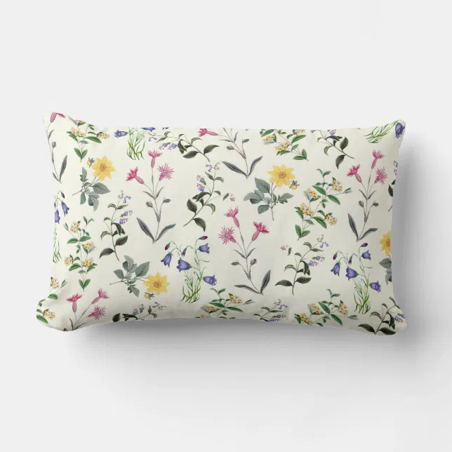 Wildflower Botanical Floral Lumbar Pillow 