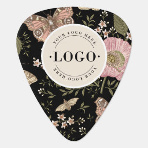 Wildflower Botanical Floral Monogram Business Logo Guitar Pick