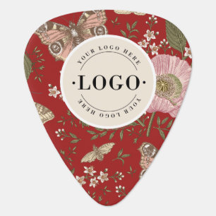 Wildflower Botanical Floral Monogram Business Logo Guitar Pick