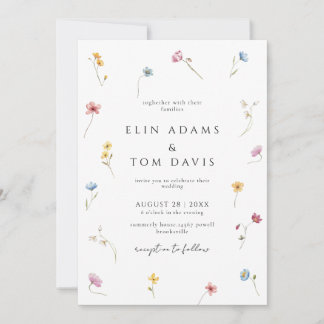 Wildflower Botanical Floral Wedding Invitation