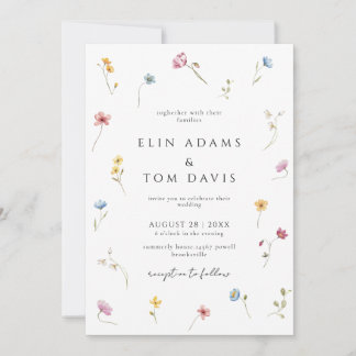 Wildflower Botanical Floral Wedding Invitation