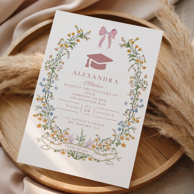 Wildflower Botanical Graduation Invitation (Creator Uploaded)