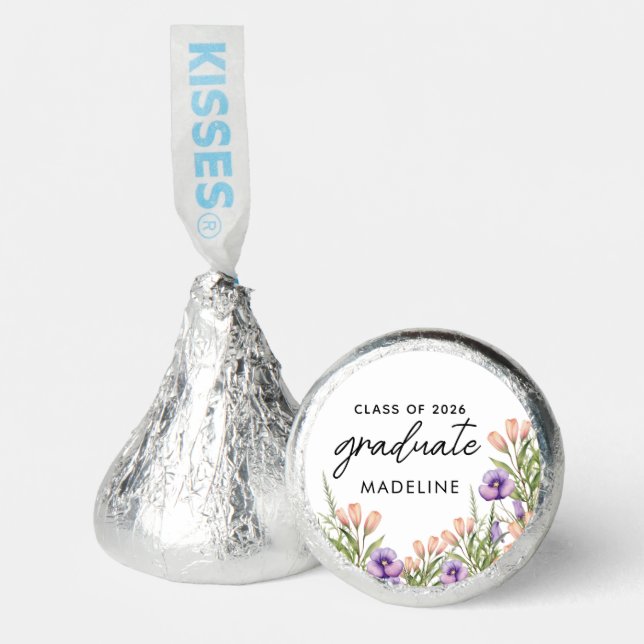 Wildflower Botanical Graduation Party Hershey®'s Kisses® (Front)