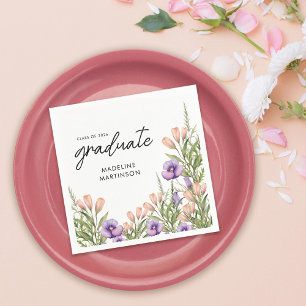 Wildflower Botanical Graduation Party Napkins