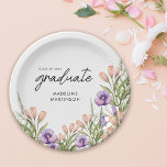 Wildflower Botanical Graduation Party Paper Plates<br><div class="desc">This graduation party paper plate is accented with peach and purple wildflowers and lush greenery. Personalize this elegant spring wildflower grad party napkin with the name of the graduate.</div>