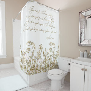 Wildflower Botanical Isaiah 41:10 Christian Shower Curtain