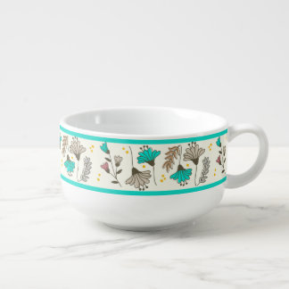Wildflower Botanical Pattern Mug | Turquoise Teal