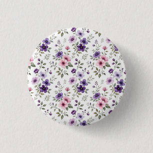 Wildflower Botanical Pin Button
