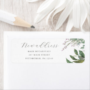 Wildflower Botanical Script New Address Label
