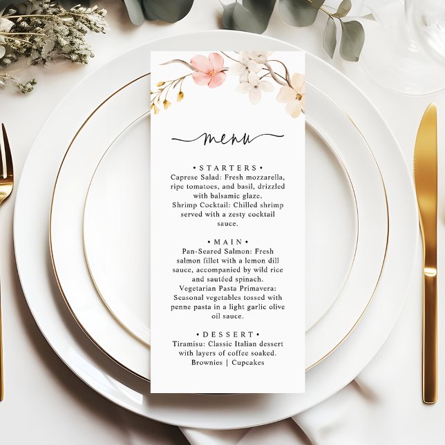 Wildflower Botanical Spring Garden Wedding Menu (Creator Uploaded)