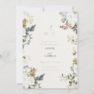 Wildflower Botanical Wedding Invitation Template