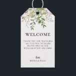 Wildflower Botanical Wedding Welcome Bag Gift Tags<br><div class="desc">Elegant watercolor wildflower botanical bouquets,  wedding welcome gift bag tags. Back of tag,  shown in trendy petal pink color,  can be customized. Personalize and customize text font style,  color and size.</div>