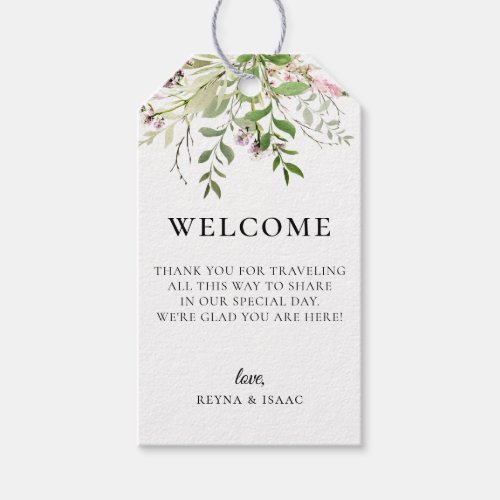 Wildflower Botanical Wedding Welcome Bag Gift Tags