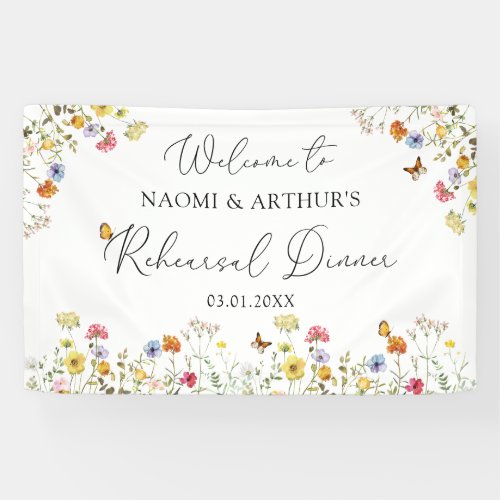 Wildflower Botanical Welcome Rehearsal Dinner Sign