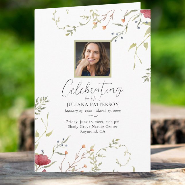 Wildflower Botanicals Order of Service Funeral Program (Creator Uploaded)