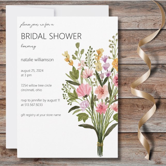 Wildflower Bouquet Bridal Shower Invitation (Creator Uploaded)