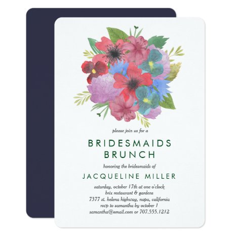 Wildflower Bouquet Bridesmaids Brunch Invitation